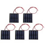 5 pcs mini panneau solaire bloc module module avec 30cm rouge noir ligne dc2v 150ma