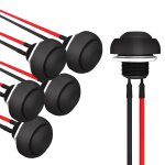 5 pices 12mm bouton poussoir momentan trou de montage on off mini rond etanche vert avec fils pr - ...