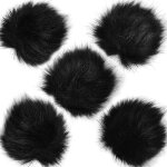 5 piece 5mm plush lavalier windshield (black), mini, outdoor compatible lavalier microphone