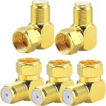 5 pi�ces adaptateur coaxial f type f � 90 degr�s m�le vers femelle adaptateur satellite rg6 pour rg6 ...