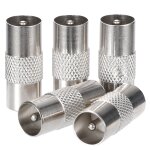5 pices adaptateur de connecteur de coupleur d'antenne tv coaxial fiche vers fiche, mle vers mle