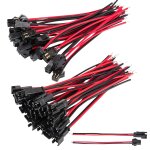 50 paires, 22 awg jst sm connector 2 pin adaptateur de connecteur mle et femelle avec cble de electrique ...