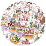 50pcs easter bunny stickers waterproof sun - resistant pvc cartoon rabbit cute decals diy vinyl art decorative ...