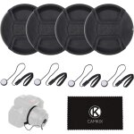 55mm ensemble de 4 caches pour objectif avec pincement central pour nikon, canon, sony et autres appareils ...