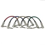 5pcs c�ble de p�dale de guitare 15cm de long avec c�ble de guitare a angle droit dor� de 1 / 4 pouce ...