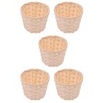 Mini paniers tiss�s sans poign�es pour les cotillons d'artisanat decor adapt� a diverses occasions 5pcs ...