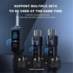 6, 35 mm uhf xlr syst�me d'adaptateur microphone emetteur r�cepteur sans fil pour microphone dynamique ...