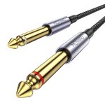 6. 35mm vers 6. 35mm stro cble 3m, 1 / 4 mle mle trs jack cble tress en nylon pour guitare, electrique ...