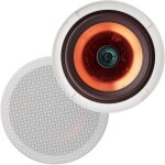 6. 5 pouces haut - parleurs de plafond enceinte encastrable plafond, compatible avec bluetooth, blanc, ...