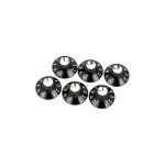 6 boutons fender pure vintage skirted pour ampli - noir / argent