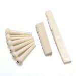 6 broches de pont + selle + selle de pont os / os guitare acoustique blanc 6 broches de pont + selle + selle de pont os / os guitare acoustique blanc