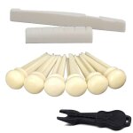 6 cordes chevalet selle ecrou pins os de b�tail fendu pour le remplacement de guitare acoustique, accessoire ...