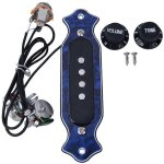 6 cordes pickup circuit abs logement rosace magntique pour guitare electrique acoustique (bleu)