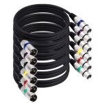 6 pack c�ble xlr 1. 5m, 3 broches male femelle, dmx contr�leur audio connector, fiche pour microphone ...