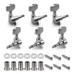 6 pcs chevilles d'accordage alliage de zinc tête de machine accordeur robuste confortable argent guitare ... 6 pcs chevilles d'accordage alliage de zinc tête de machine accordeur robuste confortable argent guitare ...