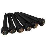 6 pcs noir eb�ne shell guitare chevalet os pins set avec abalone dot