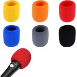 6 pi�ces color� microphone bonnettes, mousse micro anti bruit, housse de protection en mousse, microphones ...