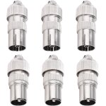 6 pi�ces connecteur coaxiaux en m�tal pour antenne tv, connecteur d'antenne tv 3 m�le et 3 femelle, adaptateur ...