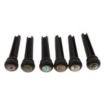 6 pices guitare acoustique ebne pont epingle cordes chevilles coquille point incrust noir musique ...