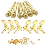 6 pices guitare acoustique pont broches laiton & 1 ensemble or scell guitare chane tuning chevilles ...