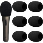 6 pi�ces mousse microphone bonnette, microphone � main housse en mousse, filtre anti pop vent en mousse ...
