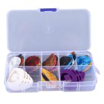 60 pcs m�diators de guitare acoustique electrique cellulo�d color� ensemble avec etui de rangement