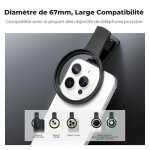 67mm clip pince amovible compatible avec iphone samsung xiaomi t�l�phone smartphones objectifs, compatible ...