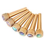 6pcs brass & abalone pins bridge pin set pour acoustic folk guitar guitar accessoires