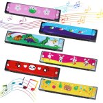 6pcs cartoon harmonica pour enfants, harmonica pour enfants, 16 trous double range diatonique, convient ...