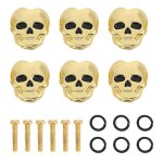 6pcs tuning peg tuning key button cap heads pour guitare folk electrique (or)
