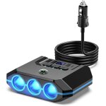 7 in 1 allume cigare usb c, 4 ports 120w multi pr chargeur allume cigare, pr allume cigare 12v / 24v, ...