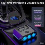 7 in1 distributeur allume - cigare, 120w auto chargeur allume - cigare avec 3 prises 12v / 24v et 4 ports ...