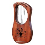 7 - string lyre harp mahogany solid wooden metal strings stringed instruments