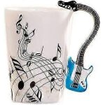8, 5 oz tasse de musique crative violon style guitare tasse en cramique caf th lait tasses avec poigne ...