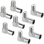 8 pi�ces 90 degr�s type f femelle � pal connecteurs m�le / femelle, angle droit connecteurs pour antenne ...