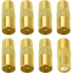 8 pi�ces adaptateur de f femelle � m�le coaxiale rf, 9. 5 tv m�le � connecteur � vis de type f convertisseur, ...