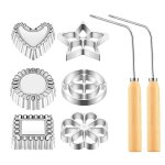 8 pices rosettes timbale ensemble, avec poigne, kit de fabrication de gteau en entonnoir