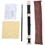 8 trous baroque flte a bec clarinette flte instrument a vent avec pu sac outil de nettoyage (noir)