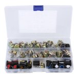 80pcs potentiomtre b5k b10k b20k b50k b100k kit de cne linaire avec bouton pour le contrle audio