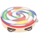 8in tambourin unique rang�e cloche color� sucette motif polyester instrument de percussion dt ?64colorful ...