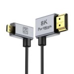 8k c�ble hdmi ultra - fin 30cm, hdmi a vers micro hdmi d avec connecteurs coud�s, 2, 5mm, 8k@60hz, 48gbps ...