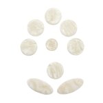9pcs incrustations de boutons de cl� en nacre blanche pour saxophone t�nor / alto / soprano