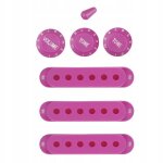 Accessoires pour guitare lectrique en rose fonc. ensemble de 3 pices. couvercle de micro + 3 pices. ...