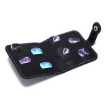 Accessoires de guitare, support de mdiator portable en cuir pu portefeuille etui plectre housse sac ...