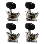 Accessoires de guitare ukulele, chevilles de rglage, accordeurs, tte de machine nickele, bouton noir ...