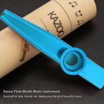 Accessoire d'instrument de musique de bouche de flte de kazoo en mtal durable (bleu) dbt