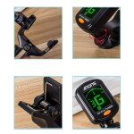 Accordeur electrique rotatif a clip, ecran lcd, pour guitare acoustique chromatique, basse, accessoires ...