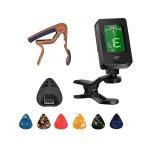 Accordeur de guitare, accessoires de guitare avec m�diators de guitare, capo de guitare, capodastre pour ...