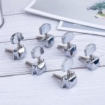 Accordeurs de guitare acoustique semi - ferms 3r + 3l, chevilles de rglage de guitare en mtal argent, ...