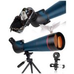 Actualis� 25 - 75x100mm longue vue puissante avec adaptateur t�l�phonique de tr�pied et sac de transport ...